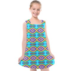 Abstract Colorful Unique Kids  Cross Back Dress