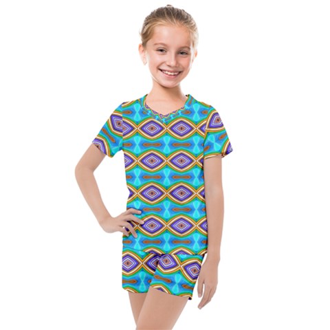 Abstract Colorful Unique Kids  Mesh Tee And Shorts Set by Alisyart