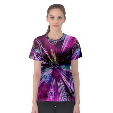 Fractal Circles Abstract Women s Sport Mesh Tee by Pakrebo