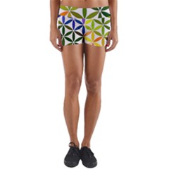 Mandala Rainbow Colorful Reiki Yoga Shorts