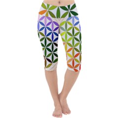 Mandala Rainbow Colorful Reiki Lightweight Velour Cropped Yoga Leggings