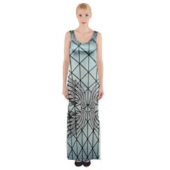 Graphic Pattern Wing Art Maxi Thigh Split Dress by Pakrebo