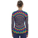 Psychedelic Colours Vibrant Rainbow V-Neck Long Sleeve Top View2