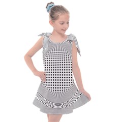 Illusion Form Shape Curve Design Kids  Tie Up Tunic Dress by Pakrebo