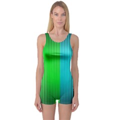 Lines Rainbow Colors Spectrum Color One Piece Boyleg Swimsuit