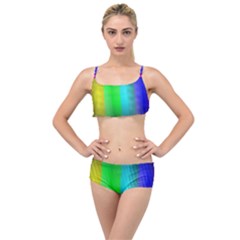 Lines Rainbow Colors Spectrum Color Layered Top Bikini Set by Pakrebo