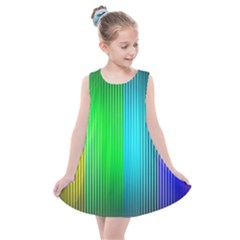 Lines Rainbow Colors Spectrum Color Kids  Summer Dress by Pakrebo