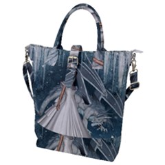 Wonderful Girl With Ice Dragon Buckle Top Tote Bag by FantasyWorld7