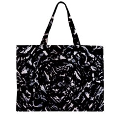 Dark Abstract Print Zipper Mini Tote Bag by dflcprintsclothing