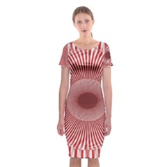 Fractals Abstract Pattern Flower Classic Short Sleeve Midi Dress by Pakrebo