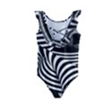 Op Art Black White Drawing Kids  Frill Swimsuit View2