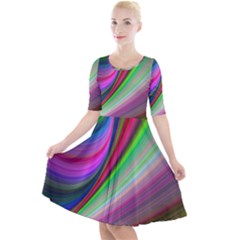 Illusion Background Blend Quarter Sleeve A-line Dress by Pakrebo