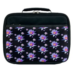 Flowers Pattern Background Lilac Lunch Bag by Pakrebo