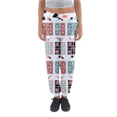 Mint Black Coral Heart Paisley Women s Jogger Sweatpants by Pakrebo