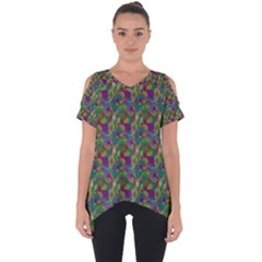 Pattern Abstract Paisley Swirls Cut Out Side Drop Tee by Pakrebo