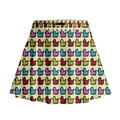 Ducklings Background Ducks Cute Mini Flare Skirt by Pakrebo