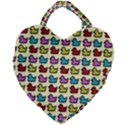 Ducklings Background Ducks Cute Giant Heart Shaped Tote View1