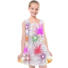 Star Dab Farbkleckse Leaf Flower Kids  Cross Back Dress by Pakrebo