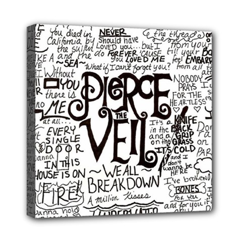 Pierce The Veil Music Band Group Fabric Art Cloth Poster Mini Canvas 8  X 8  (stretched) by Sudhe