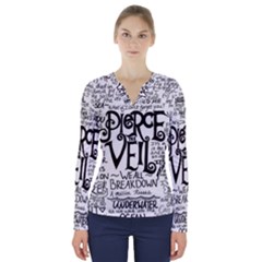 Pierce The Veil Music Band Group Fabric Art Cloth Poster V-neck Long Sleeve Top by Sudhe