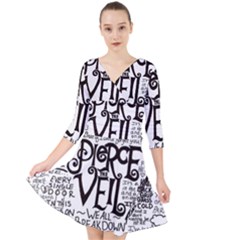 Pierce The Veil Music Band Group Fabric Art Cloth Poster Quarter Sleeve Front Wrap Dress by Sudhe