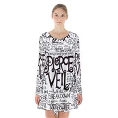 Pierce The Veil Music Band Group Fabric Art Cloth Poster Long Sleeve Velvet V-neck Dress by Sudhe