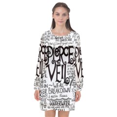 Pierce The Veil Music Band Group Fabric Art Cloth Poster Long Sleeve Chiffon Shift Dress  by Sudhe