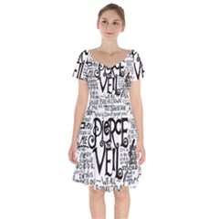 Pierce The Veil Music Band Group Fabric Art Cloth Poster Short Sleeve Bardot Dress by Sudhe