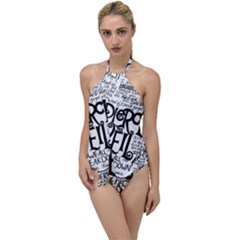 Pierce The Veil Music Band Group Fabric Art Cloth Poster Go With The Flow One Piece Swimsuit by Sudhe