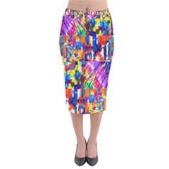 135 1 Velvet Midi Pencil Skirt