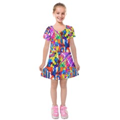 135 1 Kids  Short Sleeve Velvet Dress