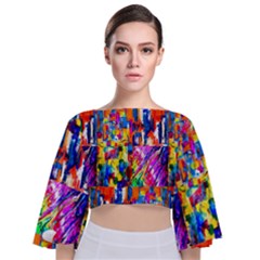 135 1 Tie Back Butterfly Sleeve Chiffon Top