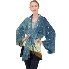 Dwell A Hermit Anywhere Velvet Kimono Robe by WensdaiAmbrose