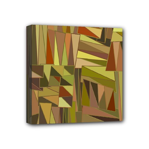 Earth Tones Geometric Shapes Unique Mini Canvas 4  X 4  (stretched) by Mariart