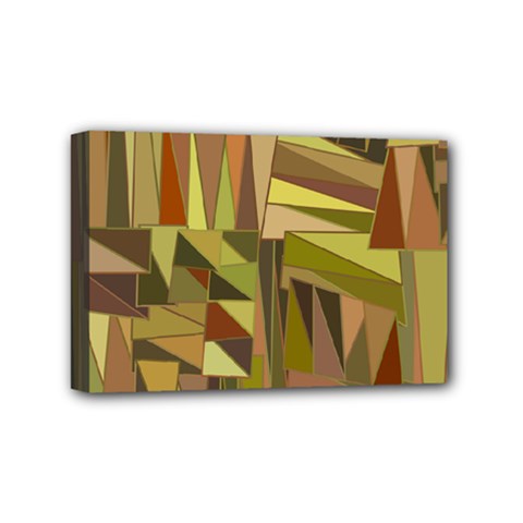 Earth Tones Geometric Shapes Unique Mini Canvas 6  X 4  (stretched)