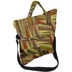 Earth Tones Geometric Shapes Unique Fold Over Handle Tote Bag by Mariart