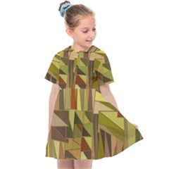 Earth Tones Geometric Shapes Unique Kids  Sailor Dress