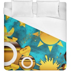 Gold Music Clef Star Dove Harmony Duvet Cover (king Size) by Alisyart