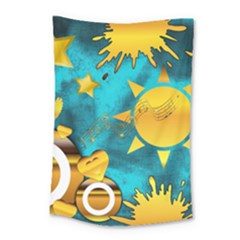 Gold Music Clef Star Dove Harmony Small Tapestry by Alisyart