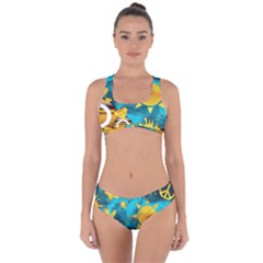 Gold Music Clef Star Dove Harmony Criss Cross Bikini Set