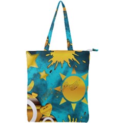 Gold Music Clef Star Dove Harmony Double Zip Up Tote Bag by Alisyart