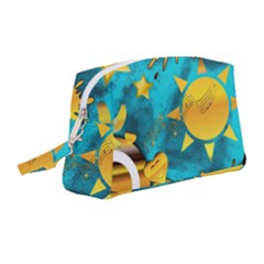 Gold Music Clef Star Dove Harmony Wristlet Pouch Bag (medium) by Alisyart
