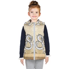 Wonderful Asian Dragon Kids  Hooded Puffer Vest by FantasyWorld7