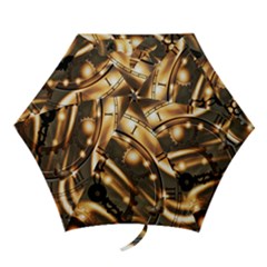 Time Clock Star Hour Day Night Mini Folding Umbrellas by Alisyart
