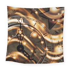 Time Clock Star Hour Day Night Square Tapestry (large) by Alisyart