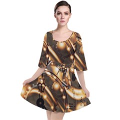 Time Clock Star Hour Day Night Velour Kimono Dress