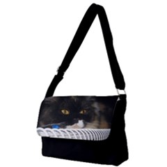 Cat Wanna Study Full Print Messenger Bag by LoolyElzayat