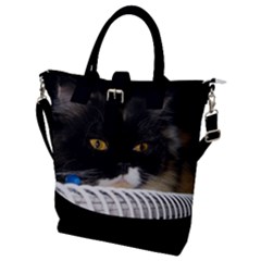 Cat Wanna Study Buckle Top Tote Bag by LoolyElzayat