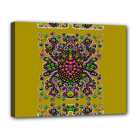 Ornate Dots And Decorative Colors Canvas 14  X 11  (stretched) by pepitasart