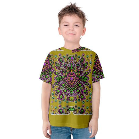 Ornate Dots And Decorative Colors Kids  Cotton Tee by pepitasart